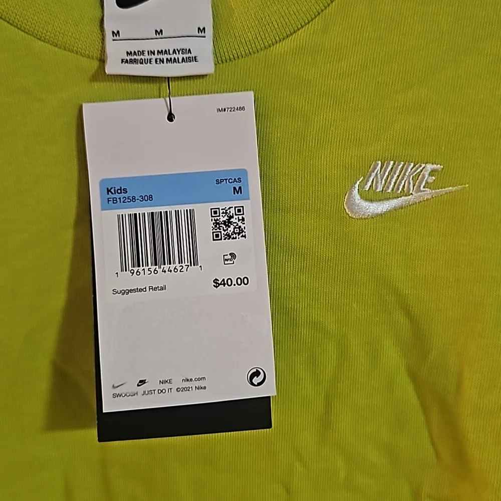 Nike Girls’ Sportswear T-Shirt Dress: GREEN: NEW WITH TAGS: SIZE M